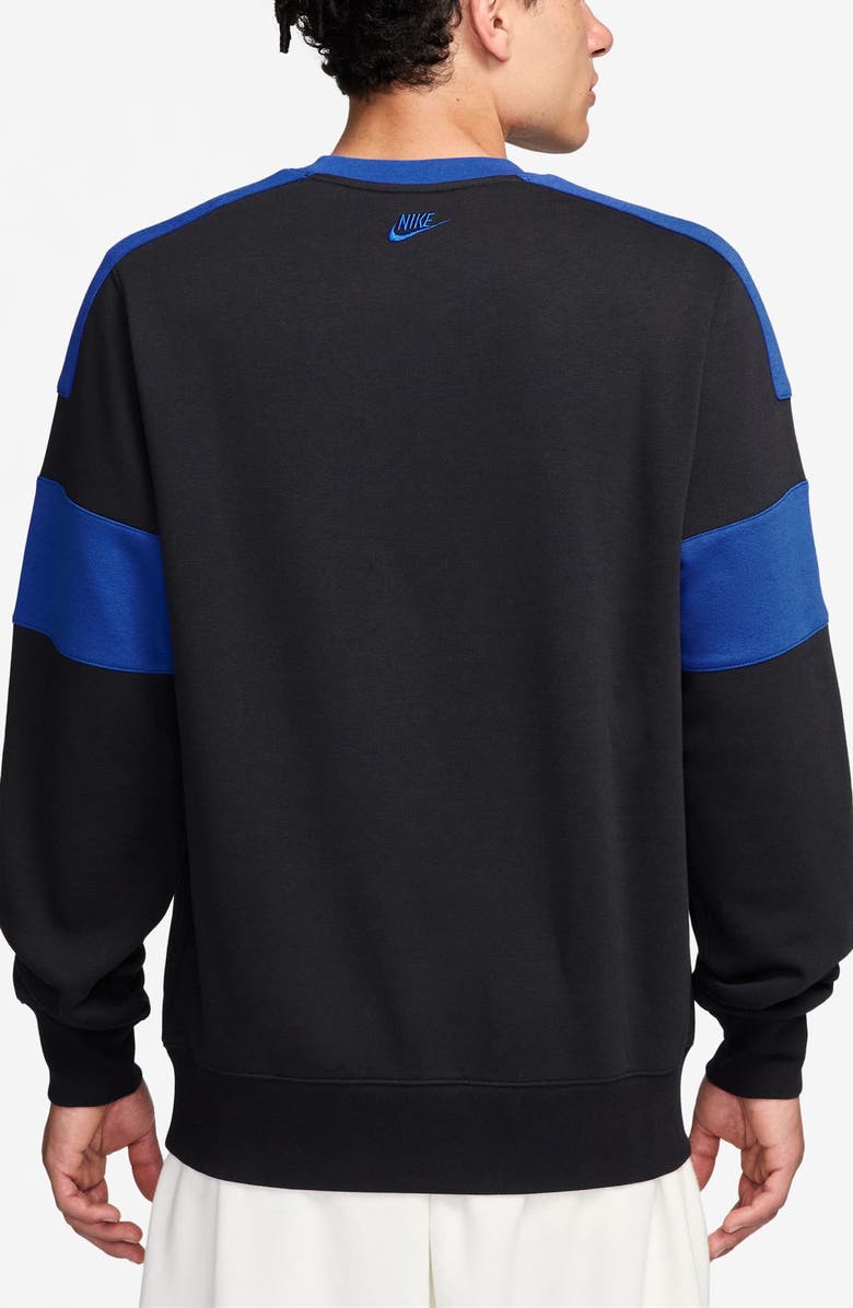 Nike Sportswear Club Fleece Crewneck Sweatshirt, Alternate, color, Black/ Game Royal
