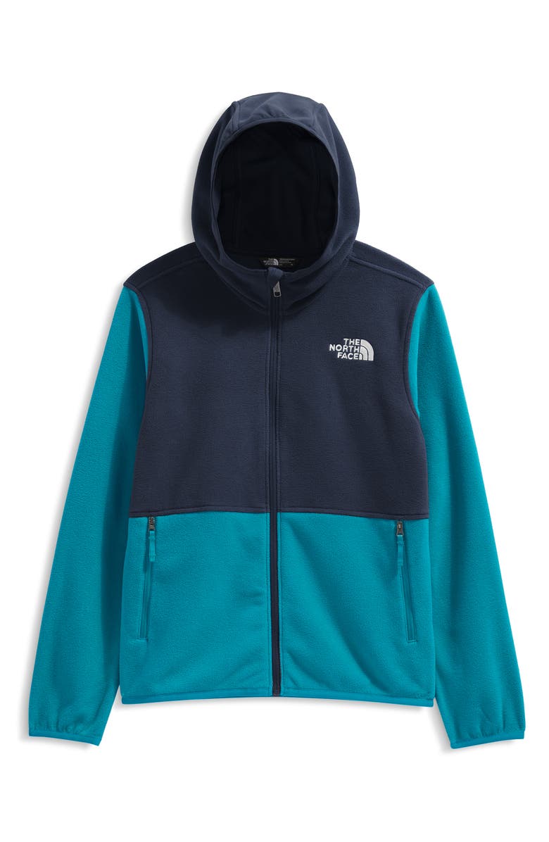 The North Face Kids' Glacier Polar Fleece Zip-Up Hoodie, Main, color, Dusk Blue/ Summit Navy
