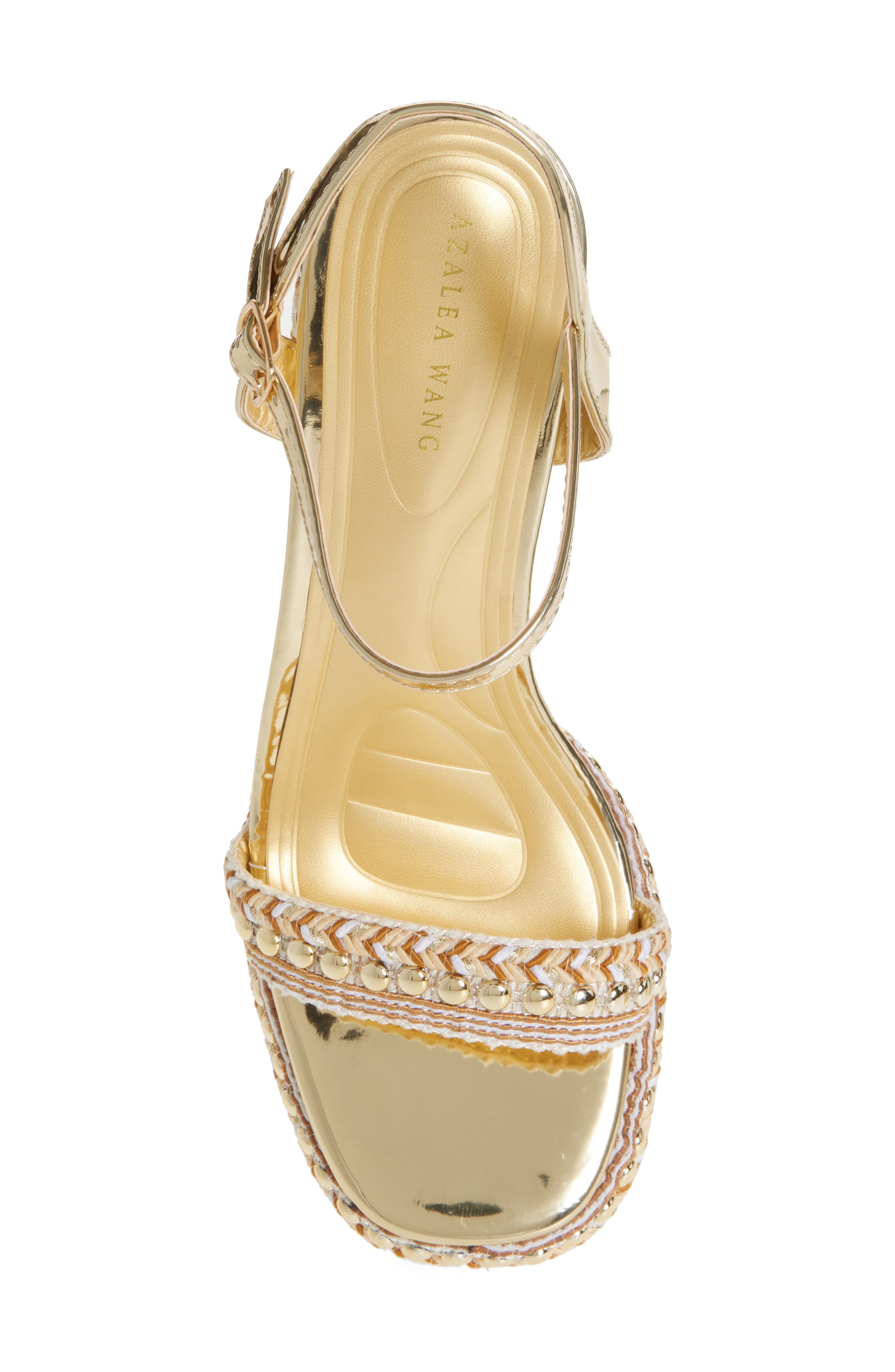 AZALEA WANG Judson Ankle Strap Platform Sandal, Alternate, color, Gold