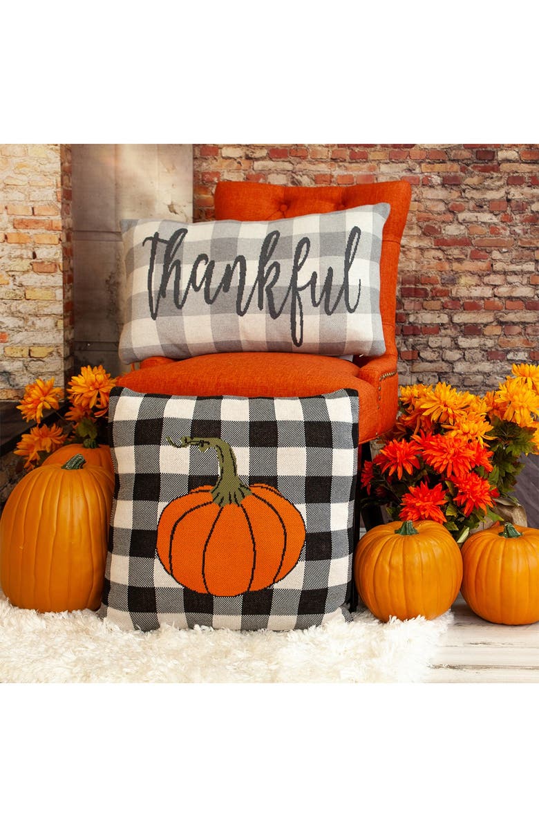 PARKLAND COLLECTION Pumpyking Transitional Orange Throw Pillow, Alternate, color, Orange