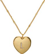 Kate Spade New York crystal initial heart locket necklace