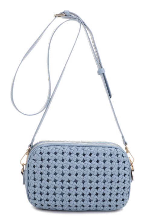 Ava Woven Vegan Leather Crossbody Bag