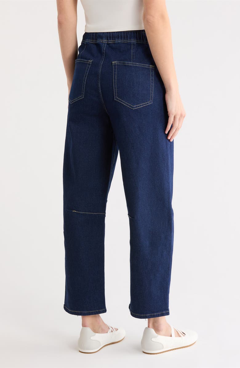 Vigoss Pull-On Barrel Leg Jeans, Alternate, color, Dark Wash