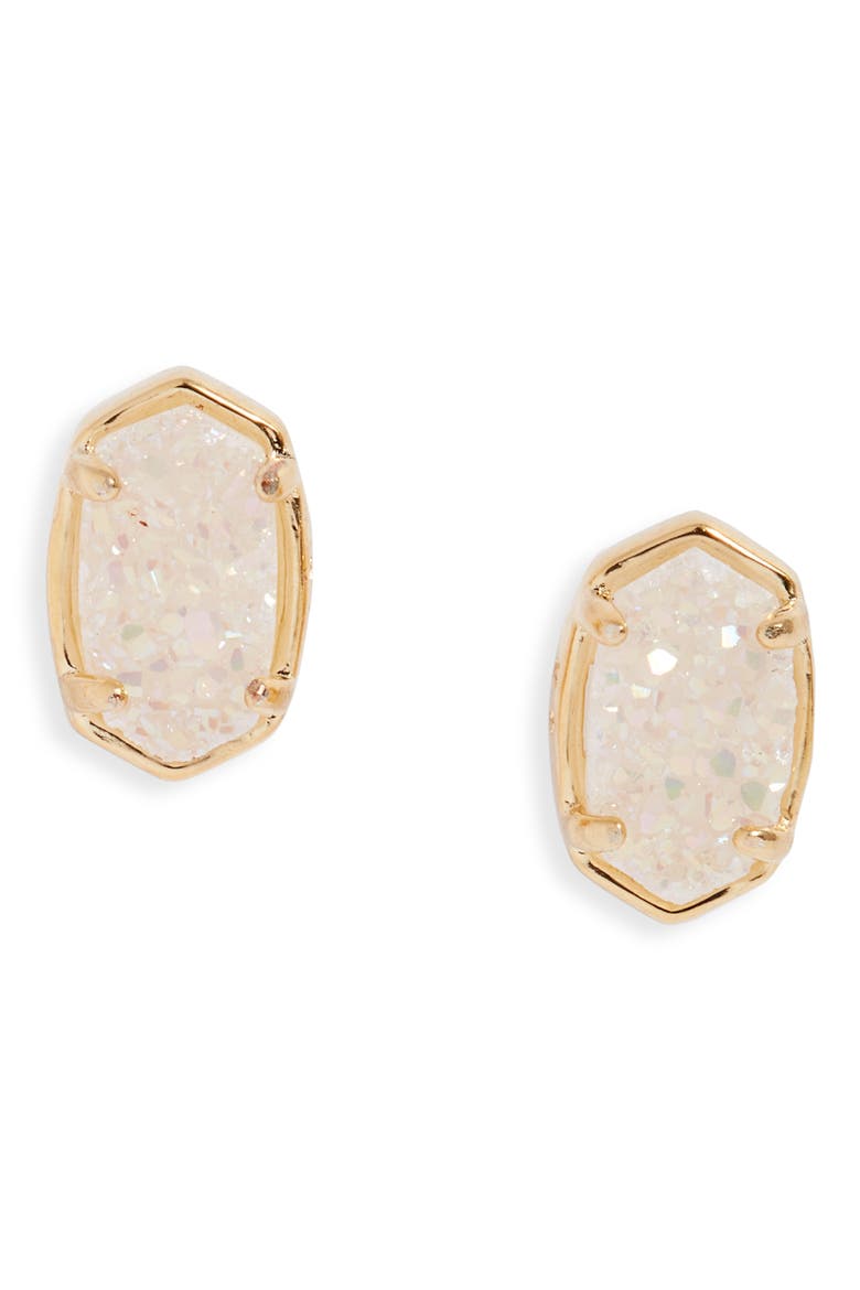 Emilie Stud Earrings, Main, color, GOLD IRIDESCENT DRUSY