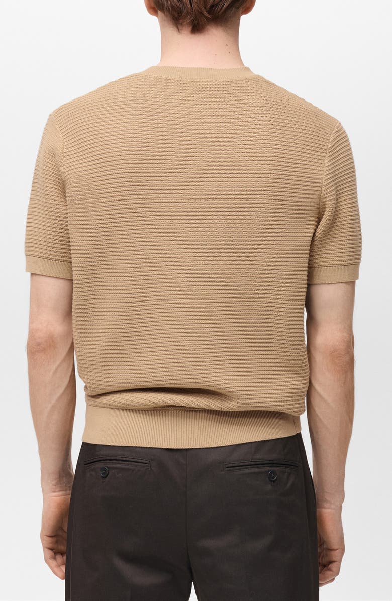 MANGO Ribbed Fine Cotton Knit T-Shirt, Alternate, color, 