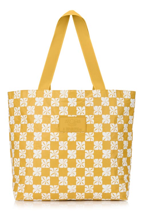 Aloha Collection Day Tripper Pua Check Water Resistant Tyvek® Tote In Yellow