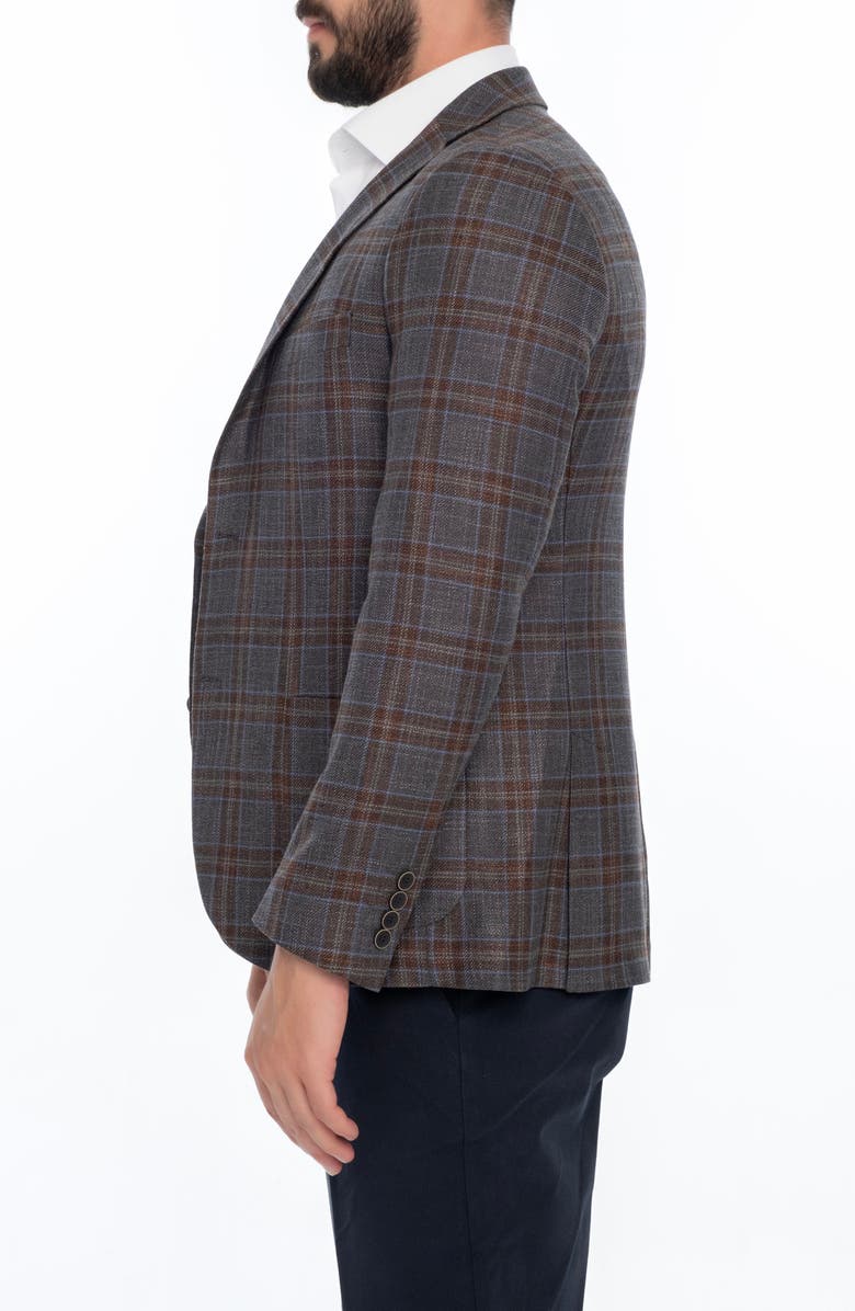 VELLAPAIS Plaid Sport Coat, Alternate, color, Dark Grey