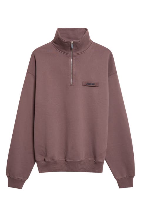 Le Camionneur Gros Grain Half Zip Fleece Sweatshirt