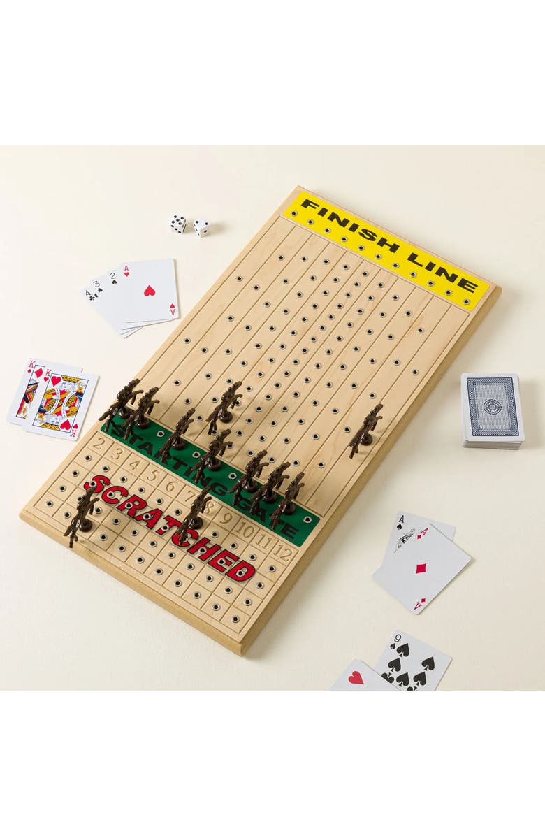 Uncommon Goods Horse Racing Game by Across the Board Game, Main, color, Brown