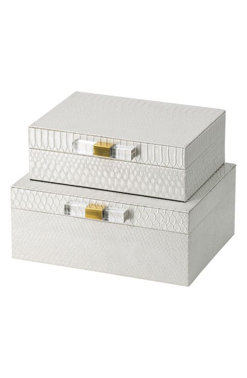 Snake Embossed Box - Set of 2