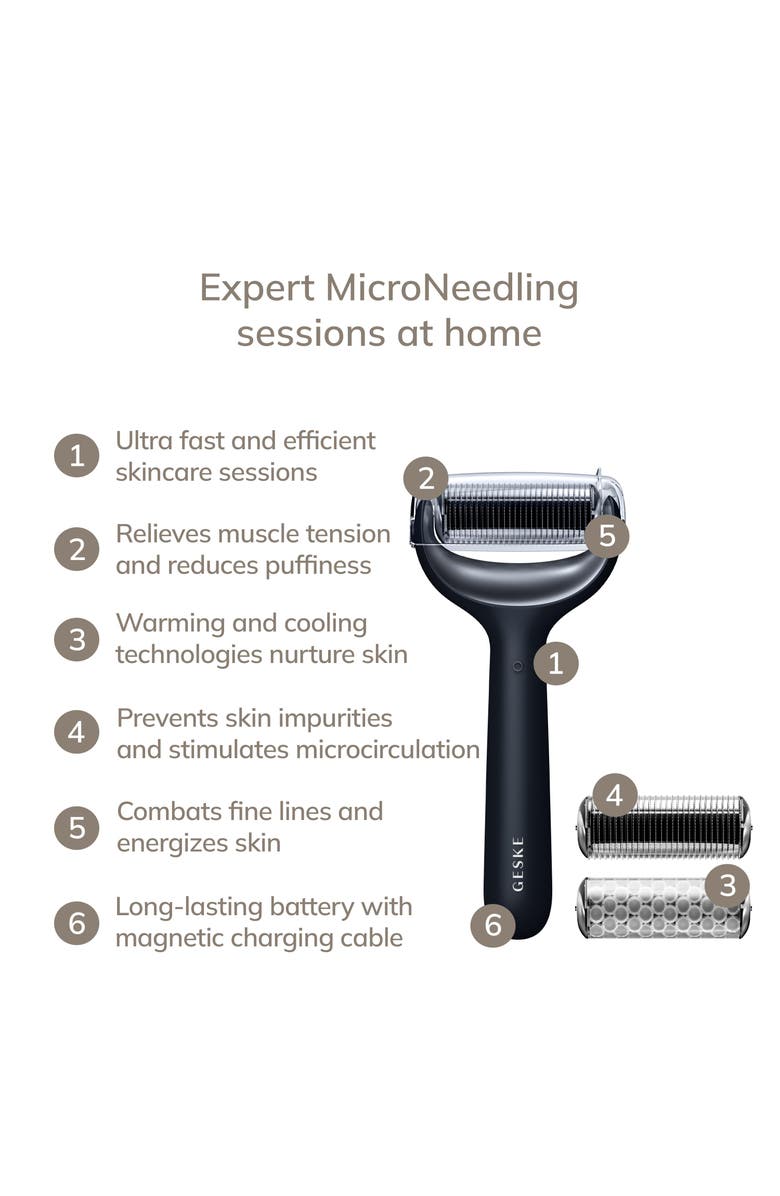 GESKE SmartAppGuided MicroNeedle Face & Body Roller | 8 in 1, Alternate, color, Black