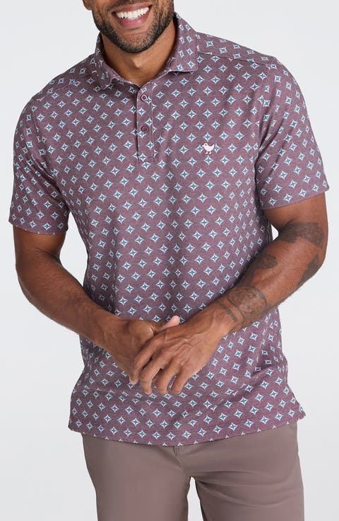 Geo Print Piqué Performance Golf Polo