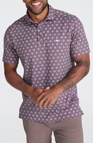 Bad Birdie Geo Print Piqué Performance Golf Polo