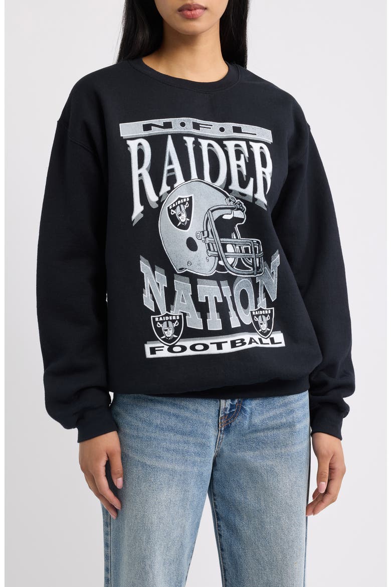 Raiders Nation Crewneck Sweatshirt, Main, color, BLACK