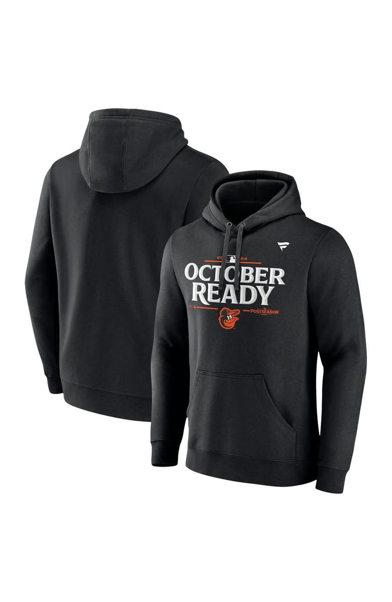 FANATICS Men's Fanatics Black Baltimore Orioles 2024 MLB Postseason Locker Room Pullover Hoodie, Main, color, 