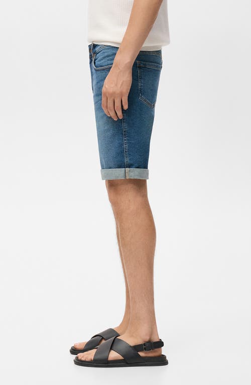 Mango Slim Fit Denim Bermuda Shorts In Blue