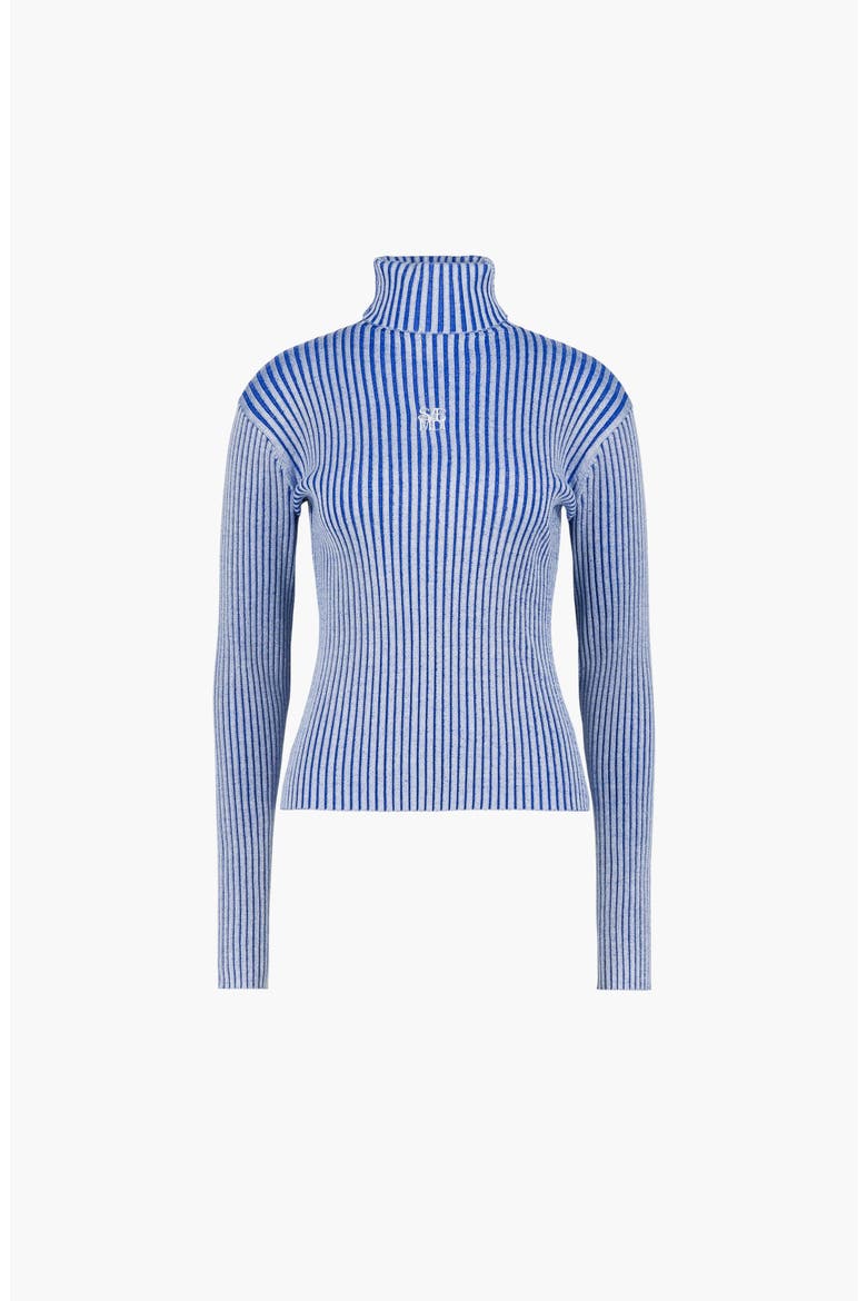 Eija Rib Knit Turtleneck, Main, color, Blue / Light Blue