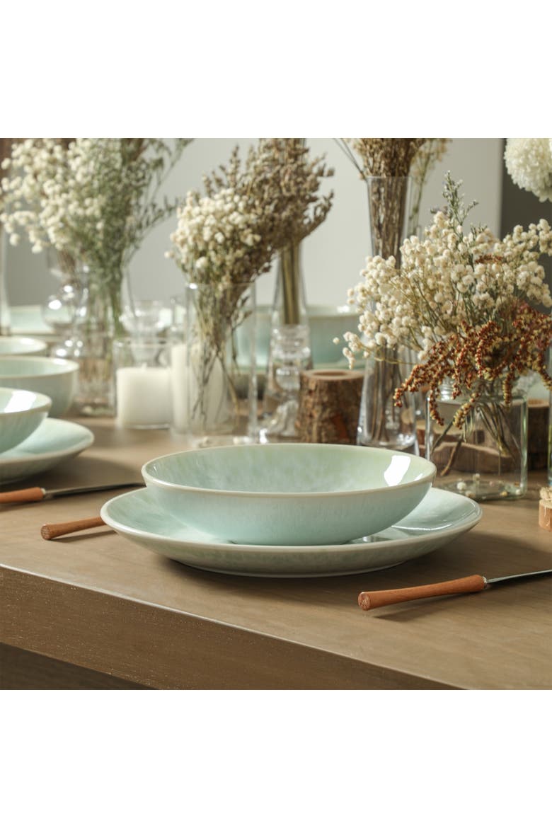 Riley 16-Piece Dinnerware Set Stoneware, Service for 4, Alternate, color, Seafoam