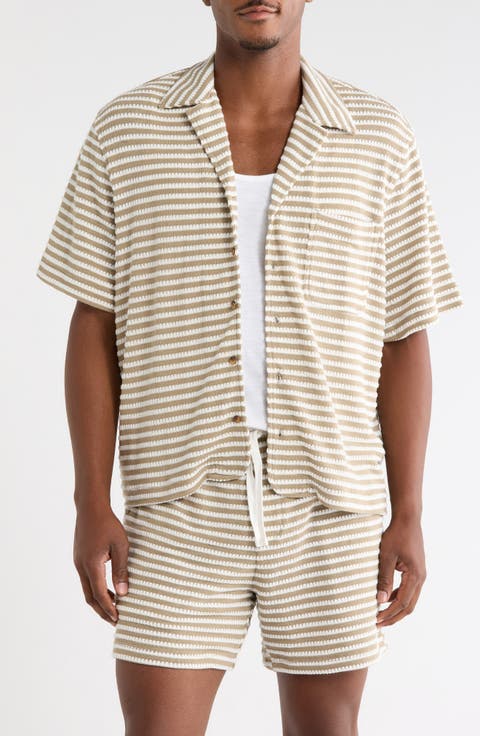 Ryan Stripe Knit Camp Shirt