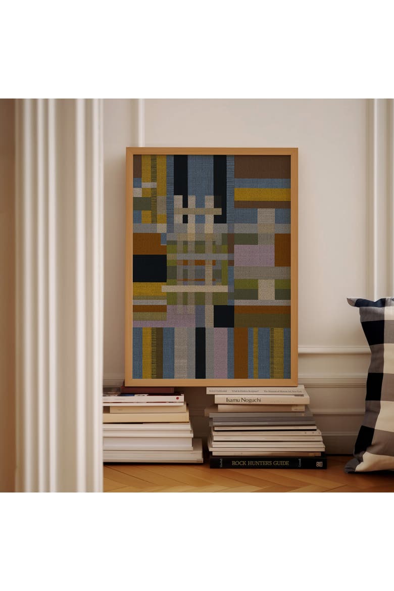 Woven Perspectives No. 08 Geometric Abstract Art Print, Alternate, color, Natural Oak Frame - 12x16