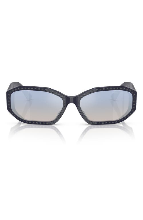 Jimmy Choo Eyewear Oval Frame Sunglasses In Blue Silver