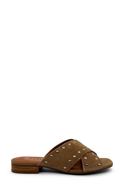 Chelsea Crew Olympia Studded Slide Sandal In Taupe Suede