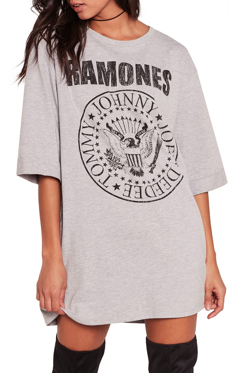 Missguided Ramones T-Shirt Dress, Main, color, 