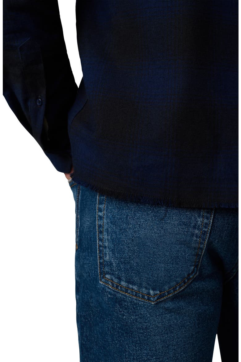 Keanu Ripped Plaid Button-Up Shirt, Alternate, color, MIDNIGHT PLAID