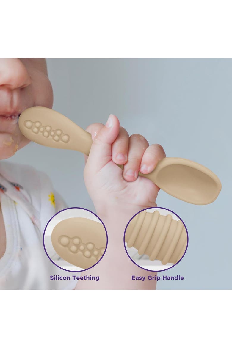 Baby Feeding Spoon Set 4-Piece, Alternate, color, French Beige