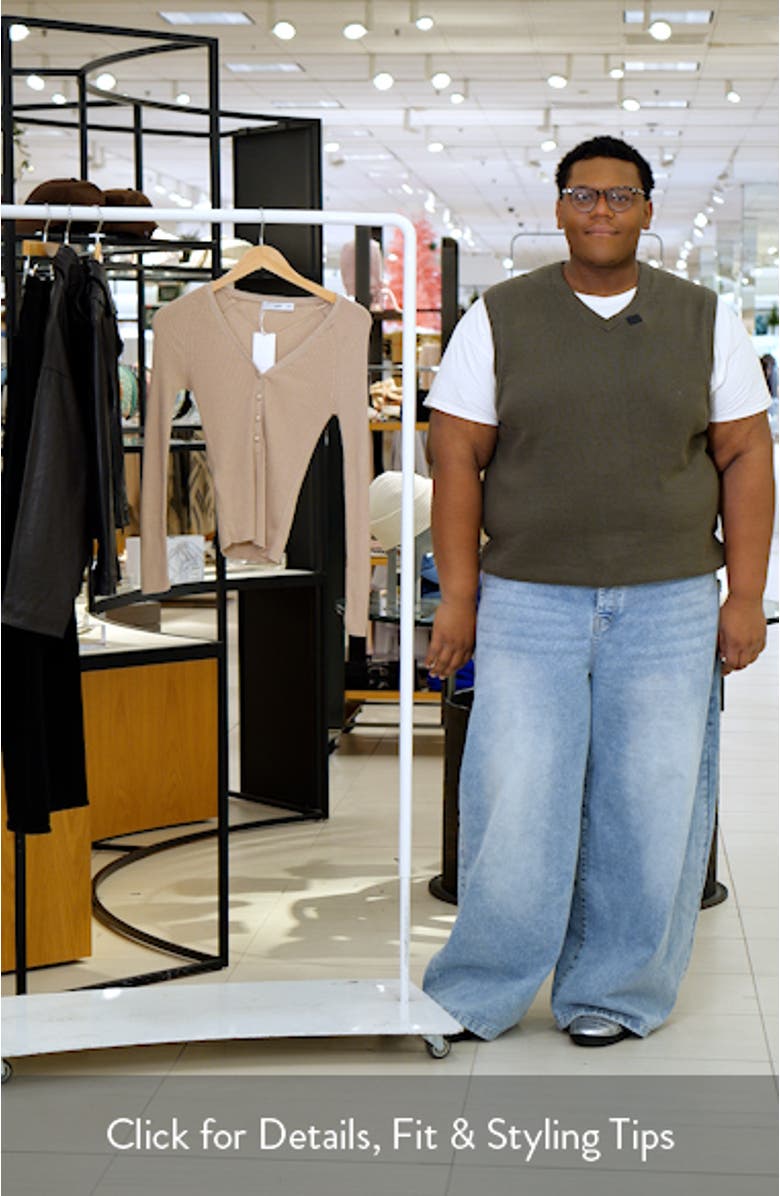 V-Neck Ribbed Henley Sweater, sales video thumbnail