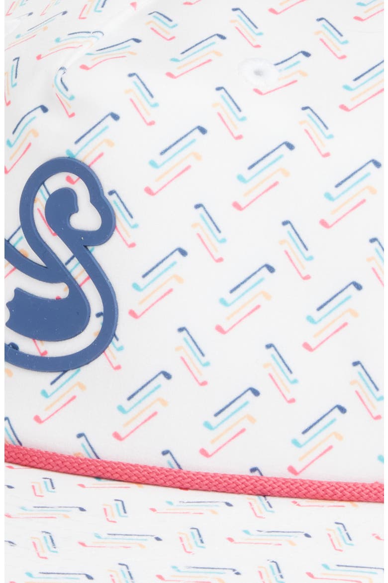 Ryan Golf Club Print Snapback Golf Hat, Alternate, color, WHITE