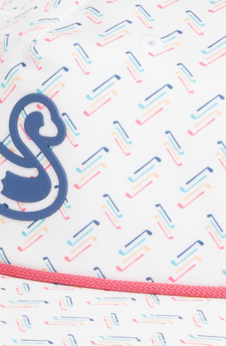 Swannies Ryan Golf Club Print Snapback Golf Hat, Alternate, color, White