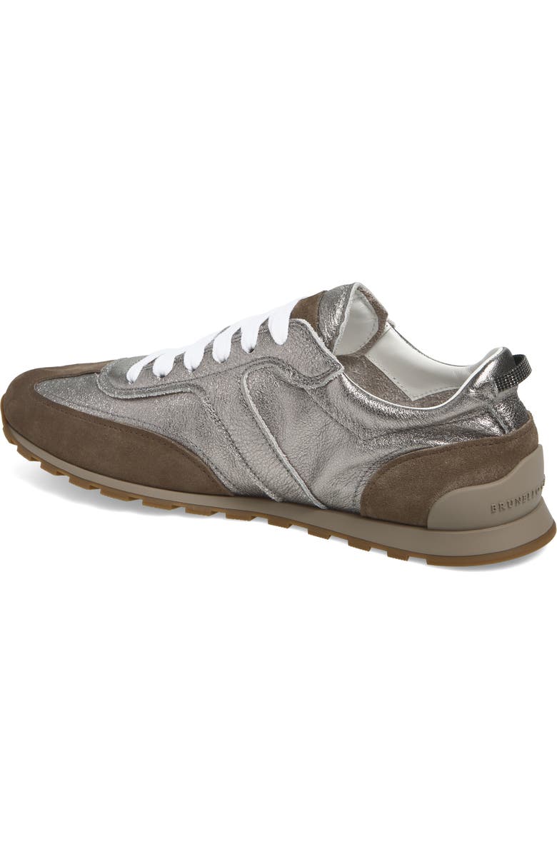 Brunello Cucinelli T-Toe Low Top Runner Sneaker, Alternate, color, Titanium