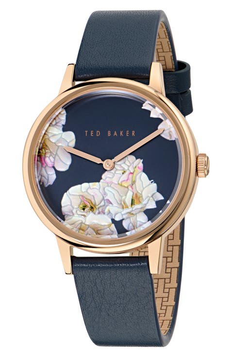 Phylipa Leather Strap Watch, 36mm