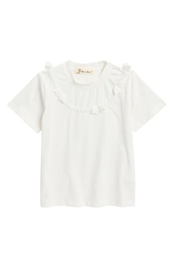 Doe A Dear Kids' Angel Wing Trim T-shirt In White