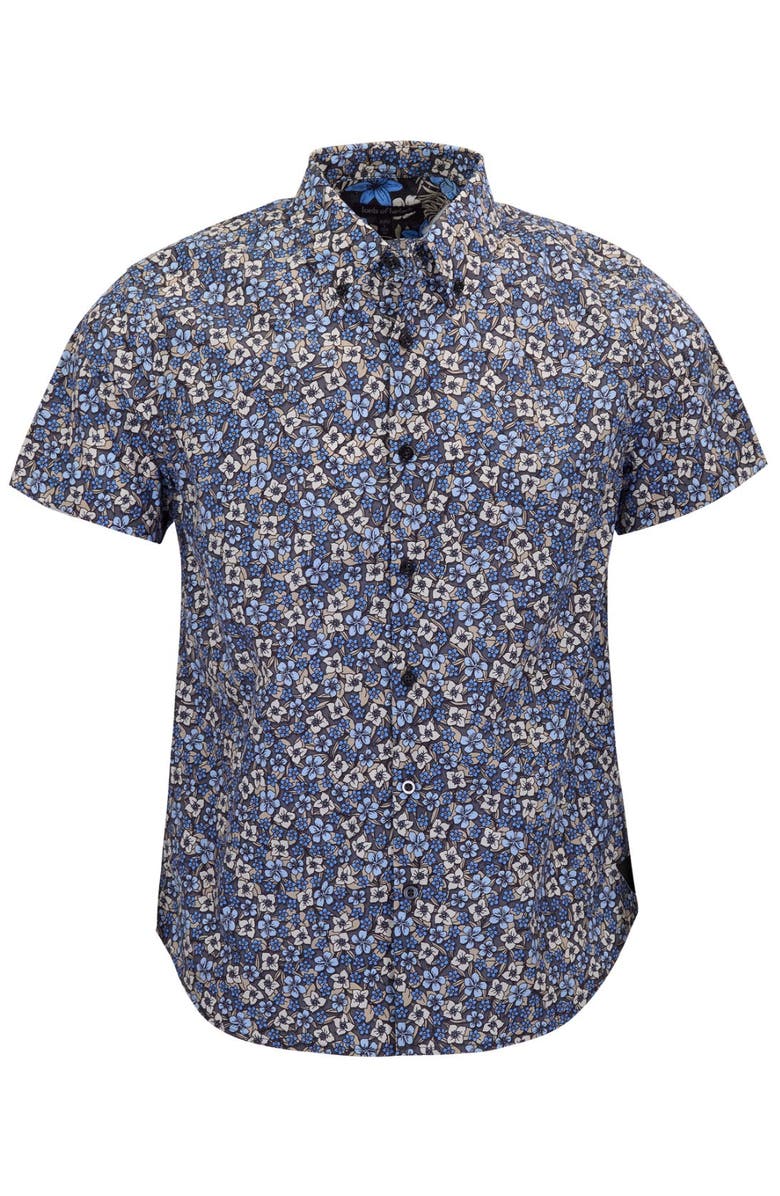 Lords of Harlech Floral Field Mens Printed Button Up Shirt, Alternate, color, Floral Field Black
