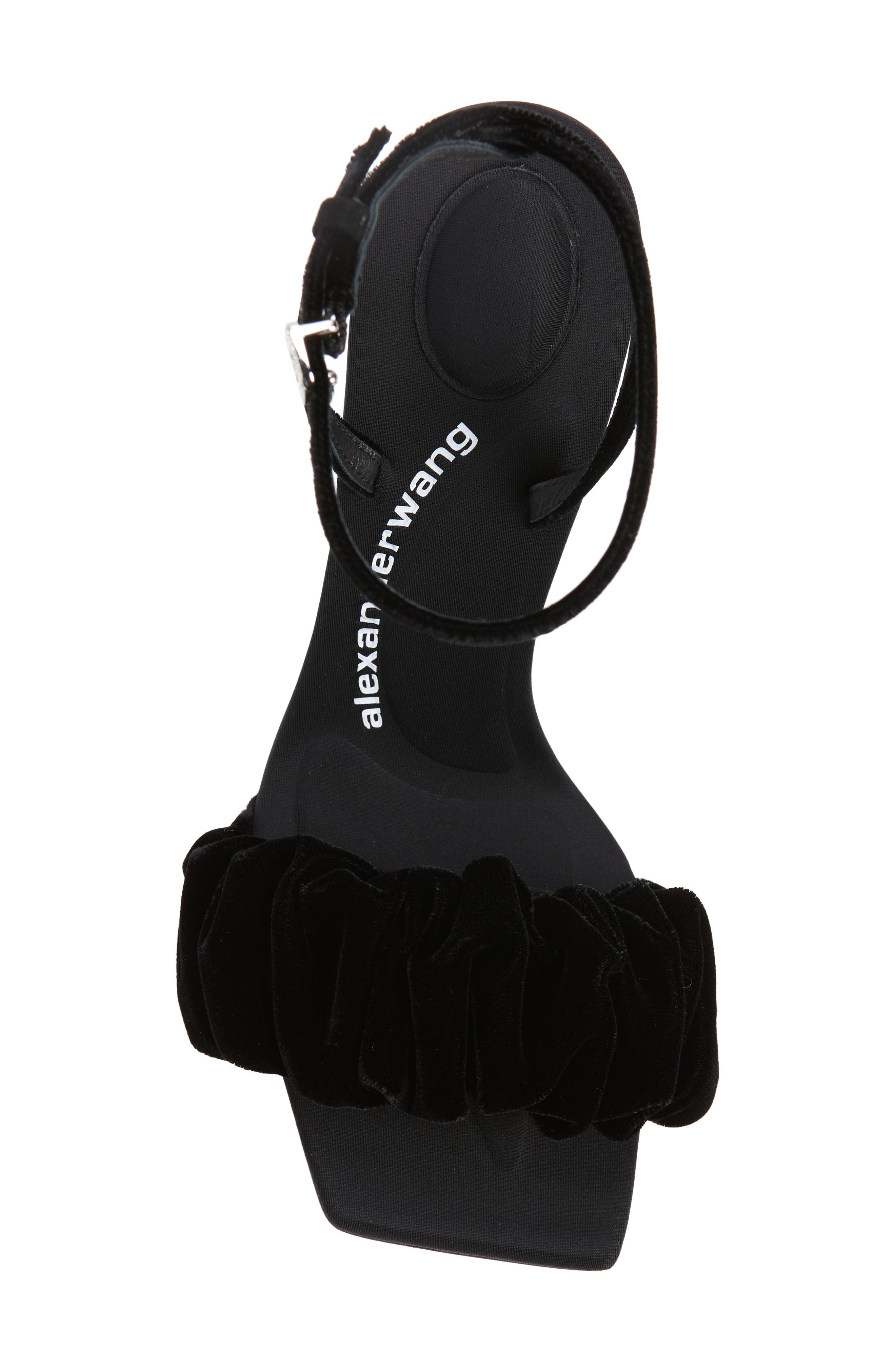 Alexander Wang Julie Scrunchie Strap Velvet Sandal, Alternate, color, 