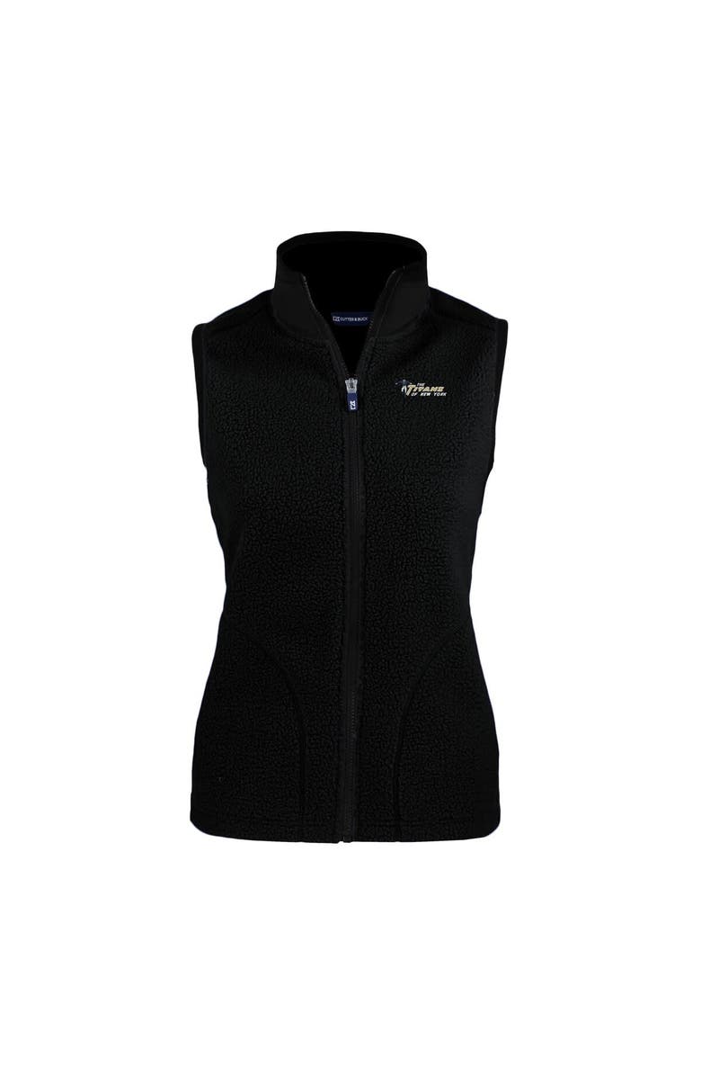 Cutter & Buck Women's Cutter & Buck Black New York Jets Throwback Cascade Eco Sherpa Fleece Vest, Alternate, color, 