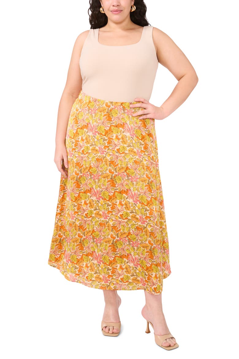 Bias Cut A-Line Maxi Skirt, Alternate, color, CRUSHED ORANGE