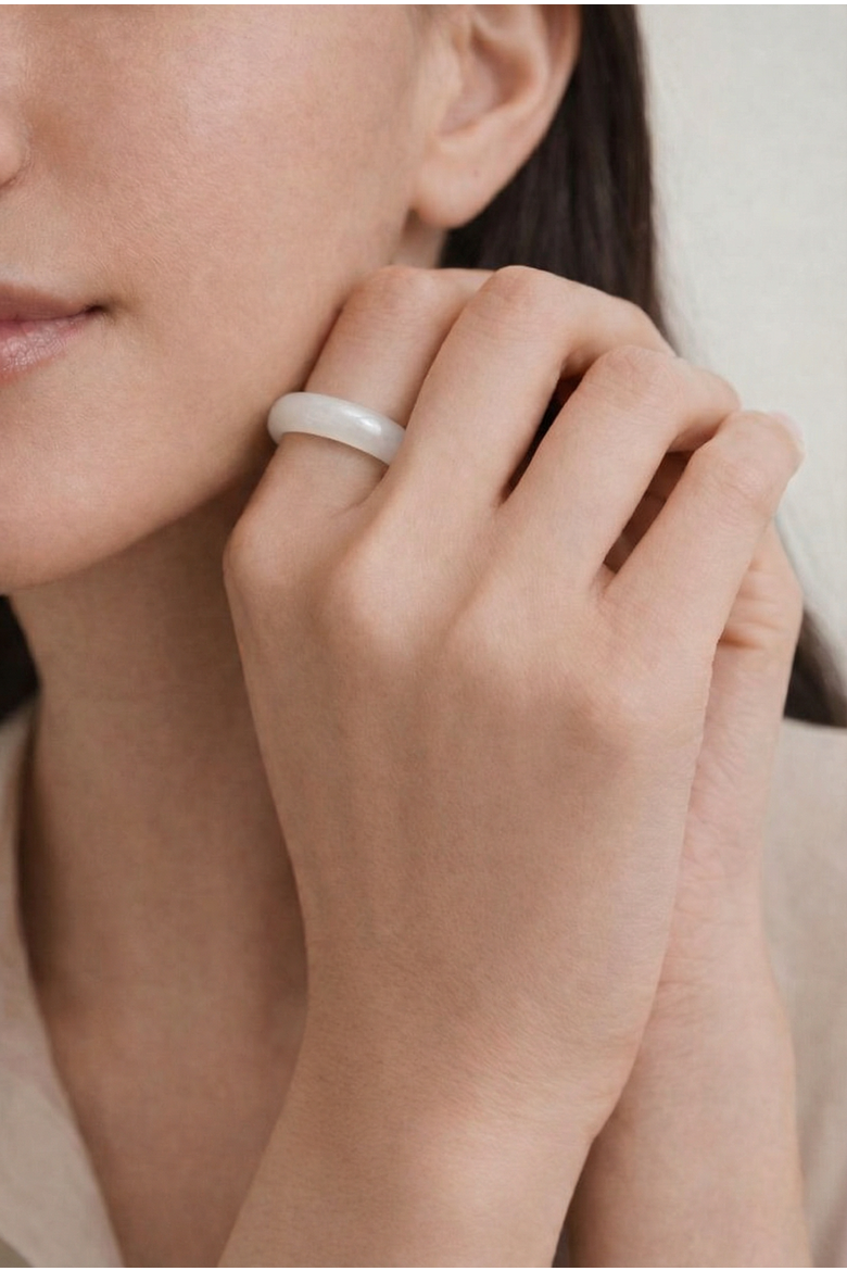 Chess Jade ring, Alternate, color, Off white