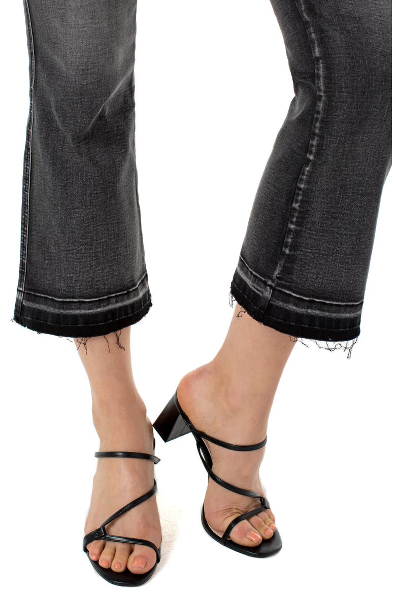 High Waist Raw Released Hem Kick Flare Crop Jeans, Alternate, color, SHADOWS
