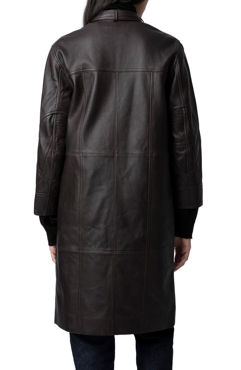 Zadig & Voltaire Mira Leather Coat, Alternate, color, 