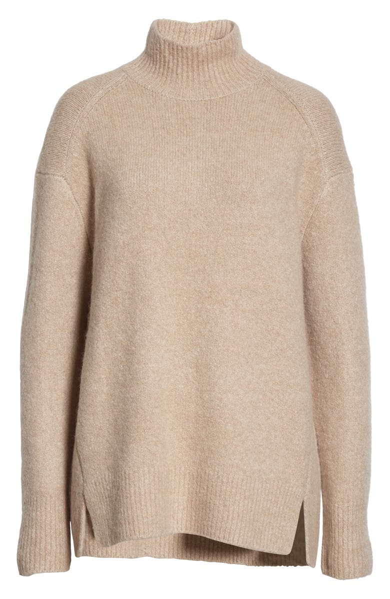 Vince Double Slit Mock Neck Sweater, Alternate, color, 