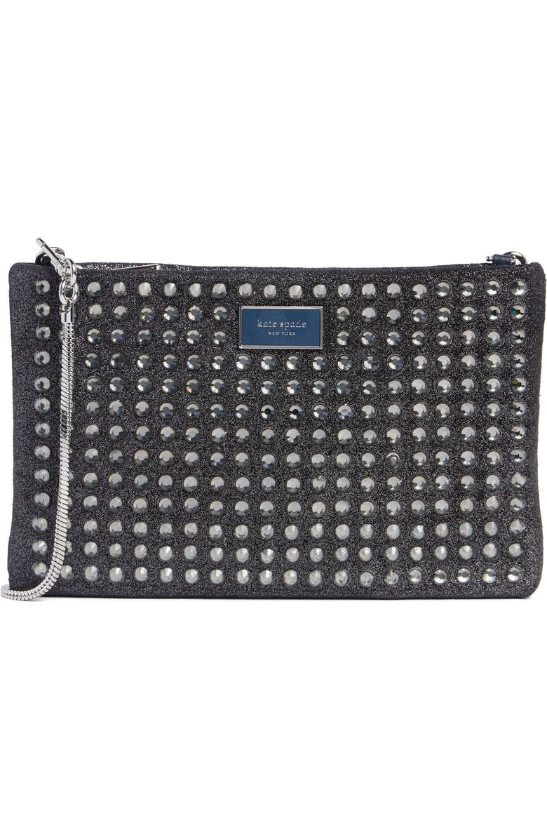 Kate Spade New York nova crystal embellished clutch, Main, color, Navy Multi
