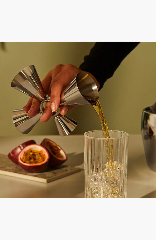 Uncommon Goods 4-way Cocktail Jigger In Silver
