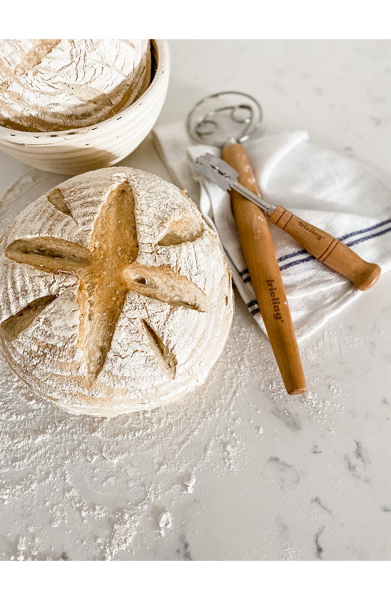 FRIELING Wood and Stainless Batter and Dough Whisk for Mixing Bread Dough, 13-Inch, Natural, Alternate, color,