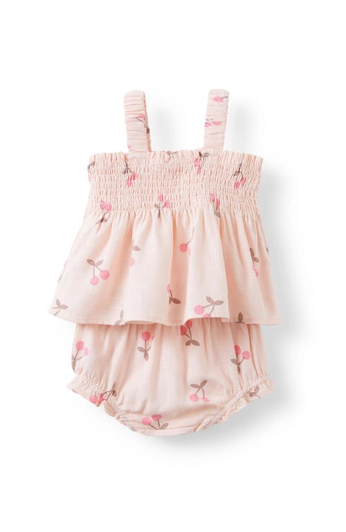 Shop Cotton On Kids Gigi Shirred Top And Bloomer Set In Pink Pearl Summer Cherries