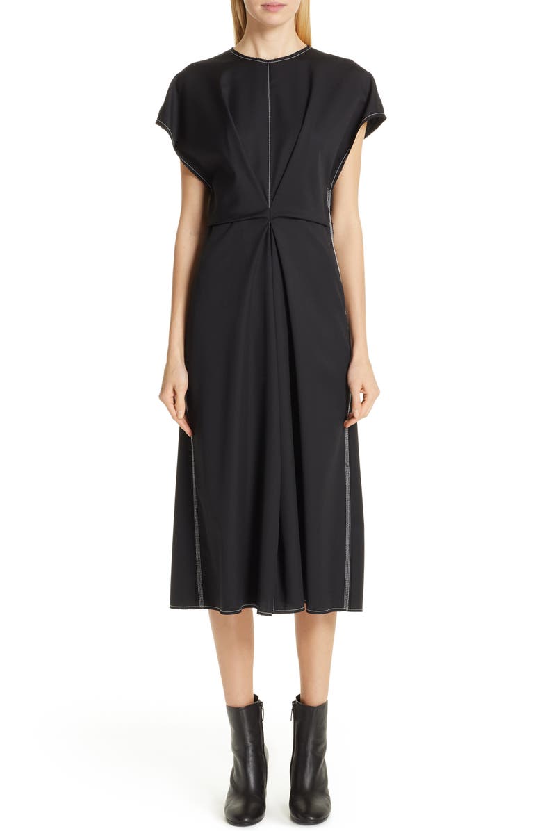 Loewe Inverted Tuck Draped Dress, Main, color,
