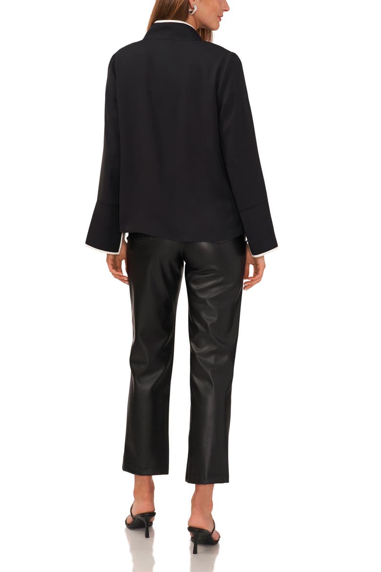 Trim Split Neck Top, Alternate, color, RICH BLACK