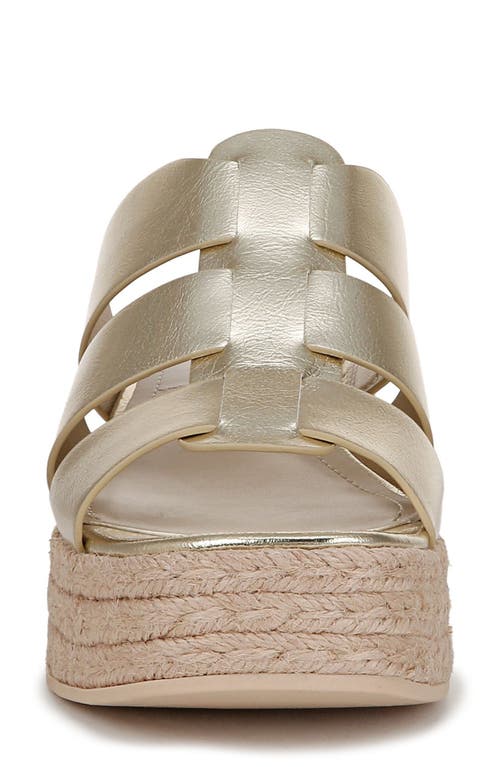 Franco Sarto Tevin Platform Wedge Sandal In Platino Gold